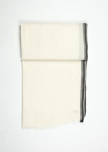 Load image into Gallery viewer, Edged Wool Scarf in Off White
